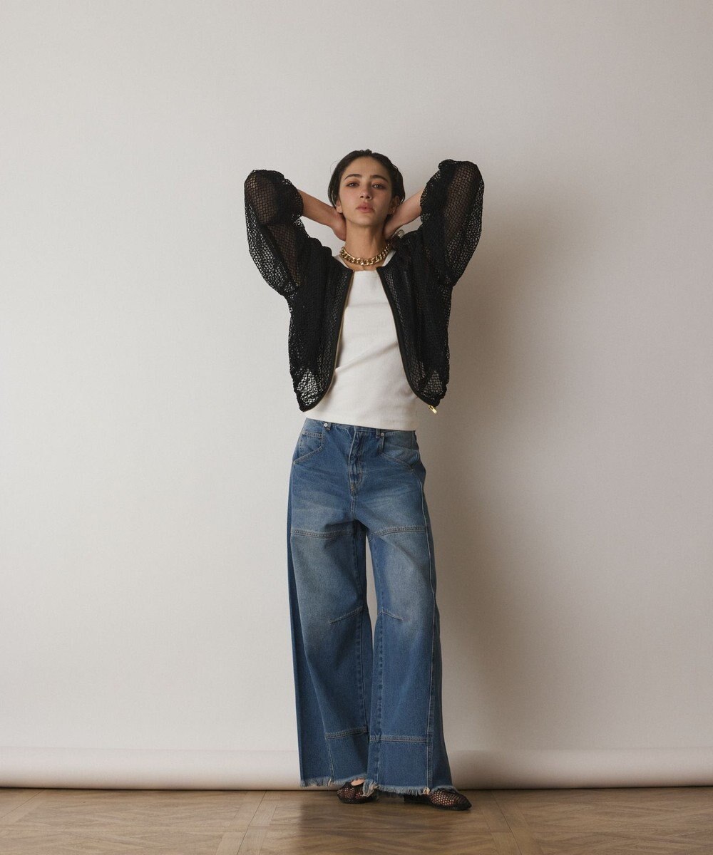 GRACE CONTINENTAL メッシュギャザーブルゾン
