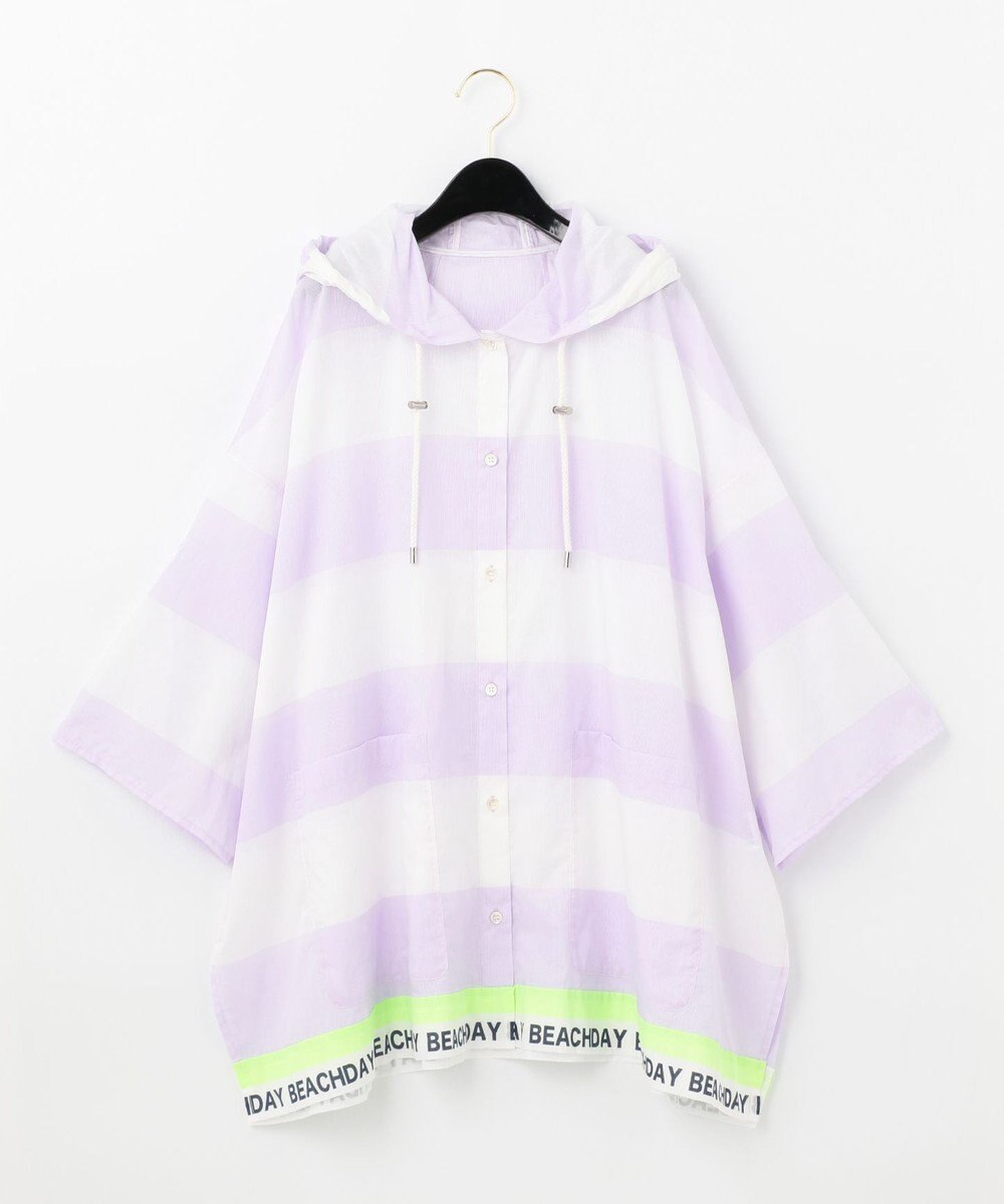 グレースコンチネンタル シアーボーダーポンチョ