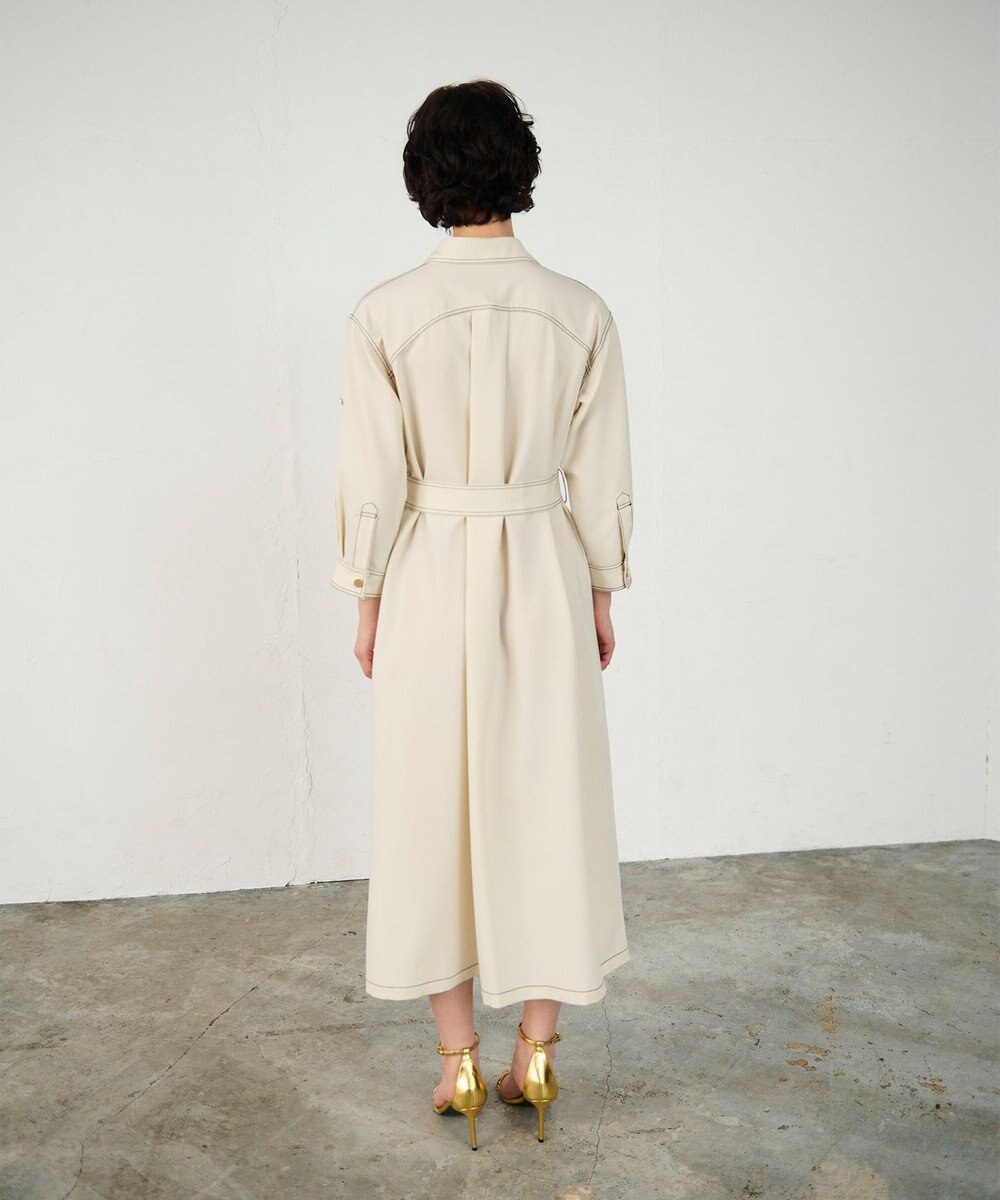 GRACE CONTINENTAL 配色ステッチワークシャツワンピース 