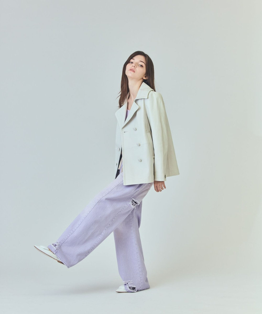 GRACE CONTINENTAL ラムレザーPコート