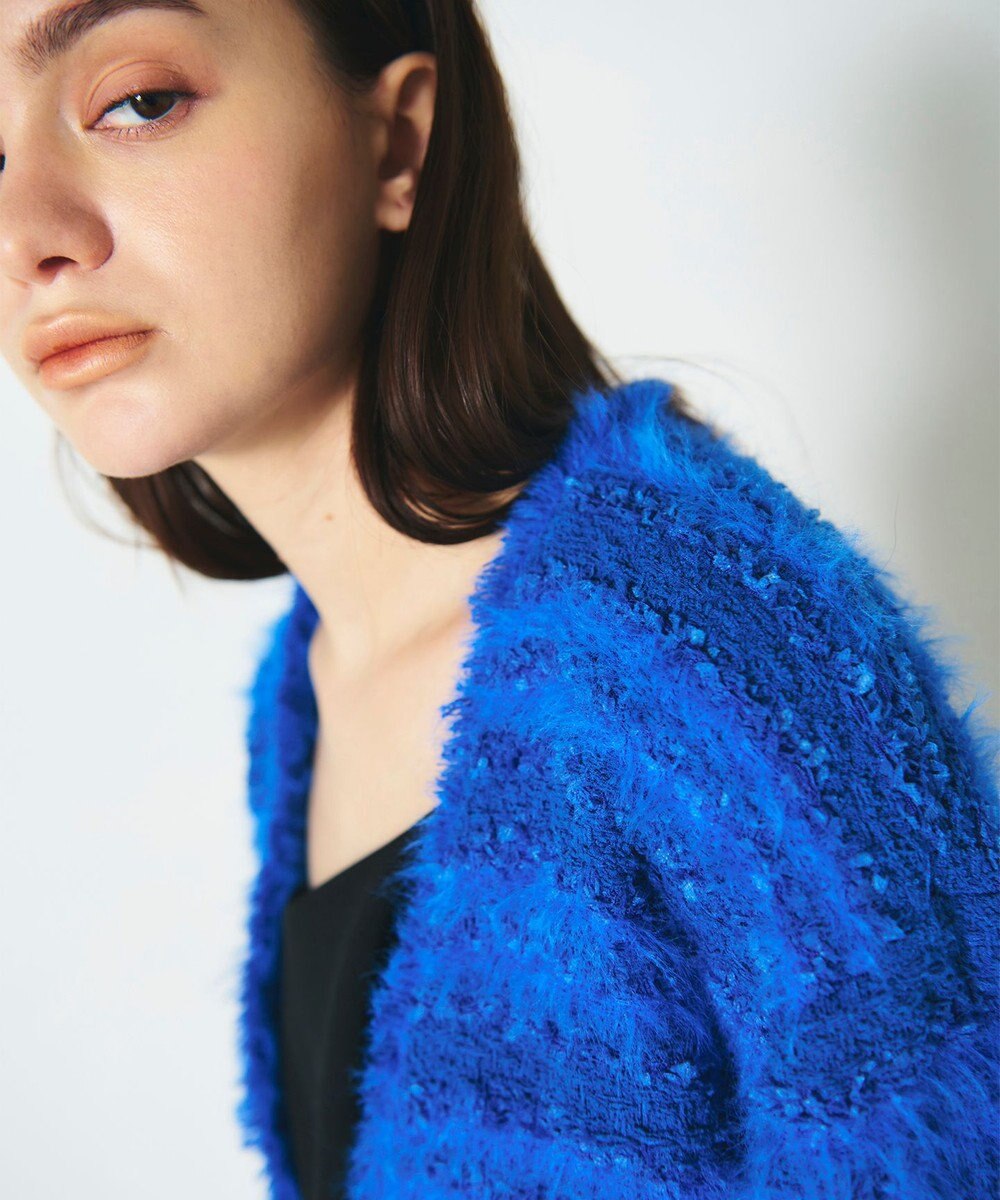 GRACE CONTINENTAL フェザーツイードニットカーディガン