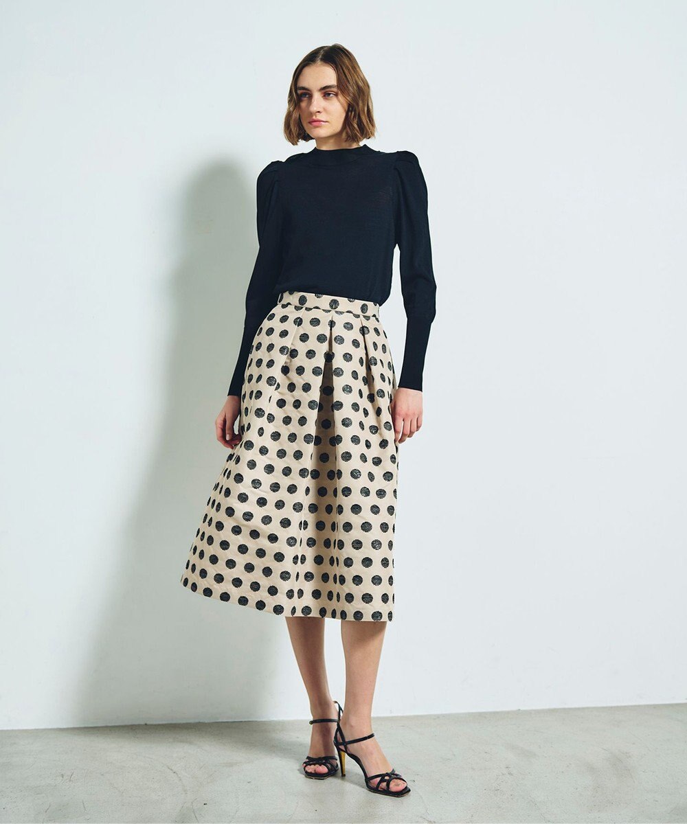 GRACE CONTINENTAL ラメドットジャガードスカート 