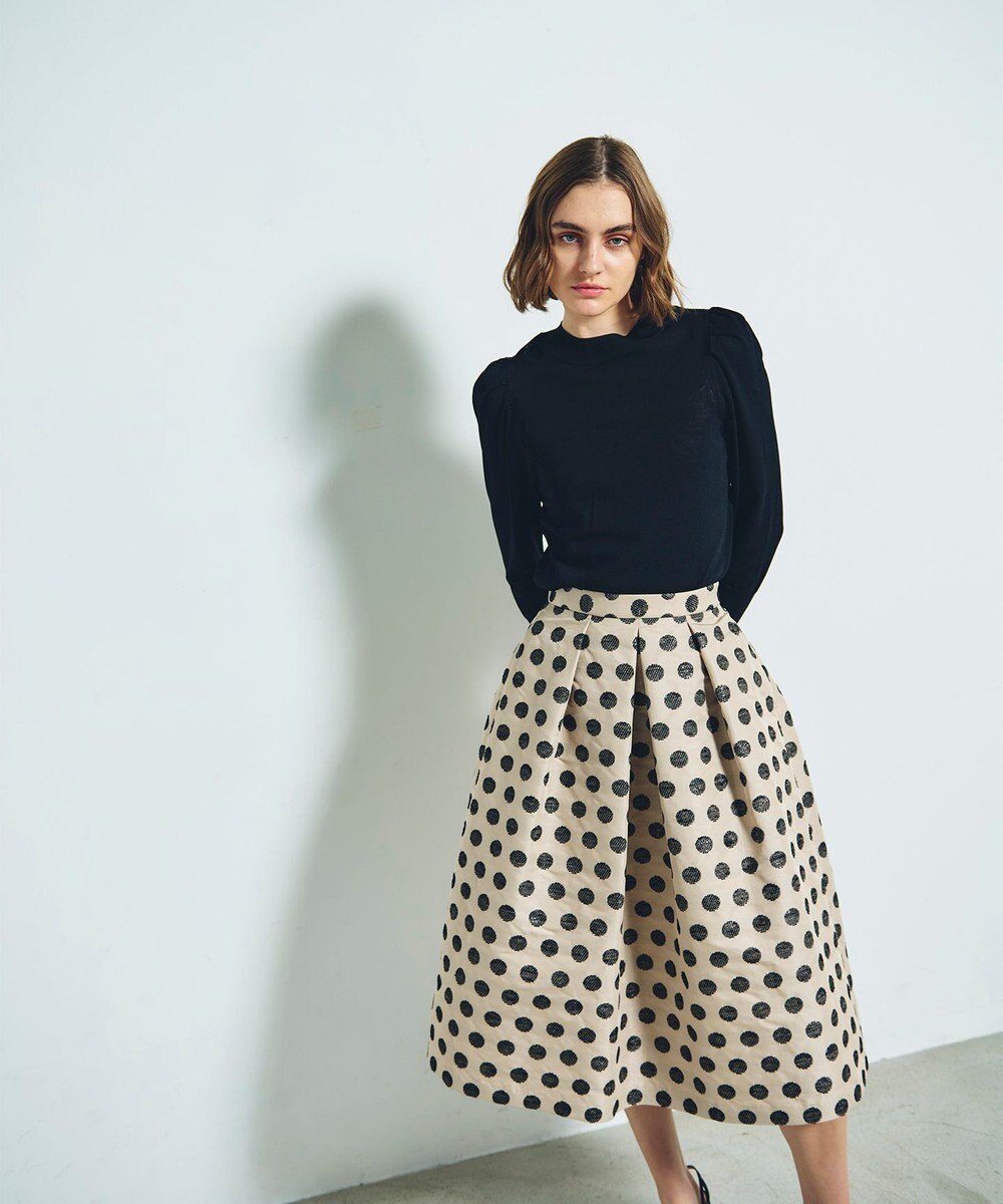 GRACE CONTINENTAL ラメドットジャガードスカート 