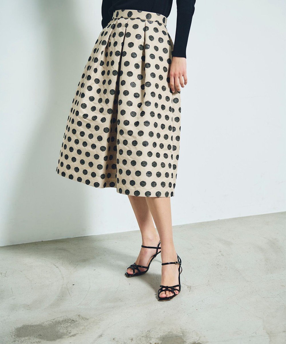GRACE CONTINENTAL ラメドットジャガードスカート 