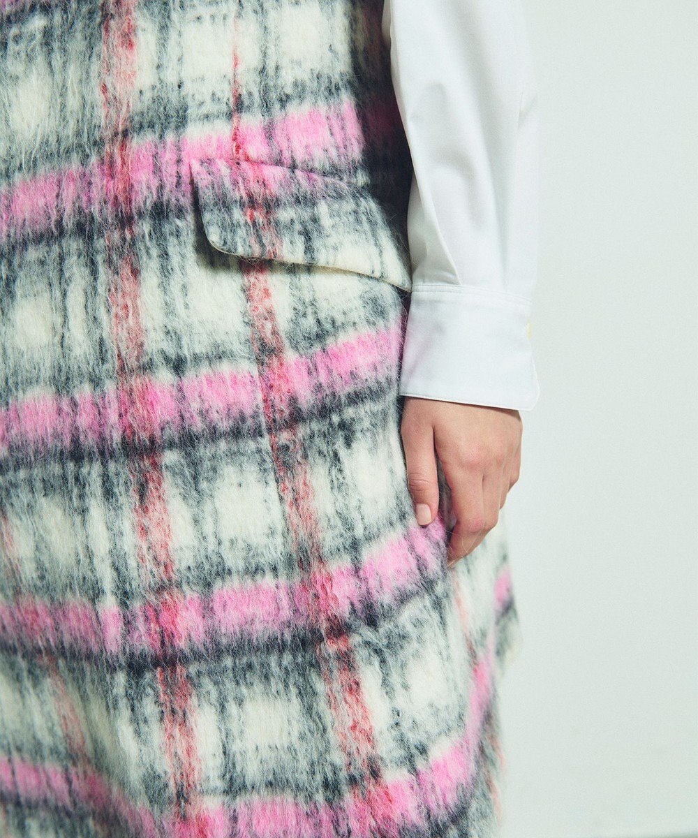 GRACE CONTINENTAL シャギーチェックジャンパースカート 