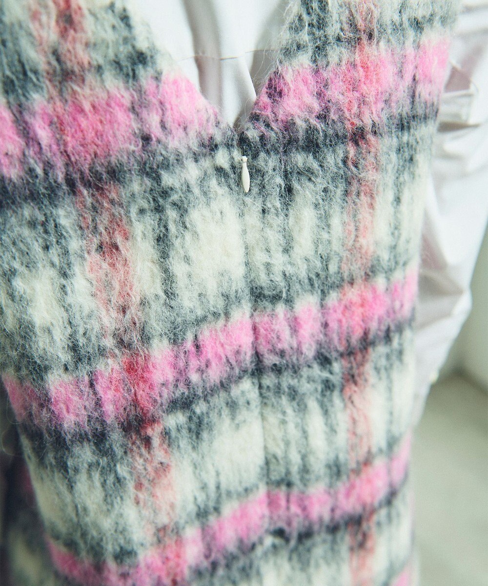 GRACE CONTINENTAL シャギーチェックジャンパースカート 