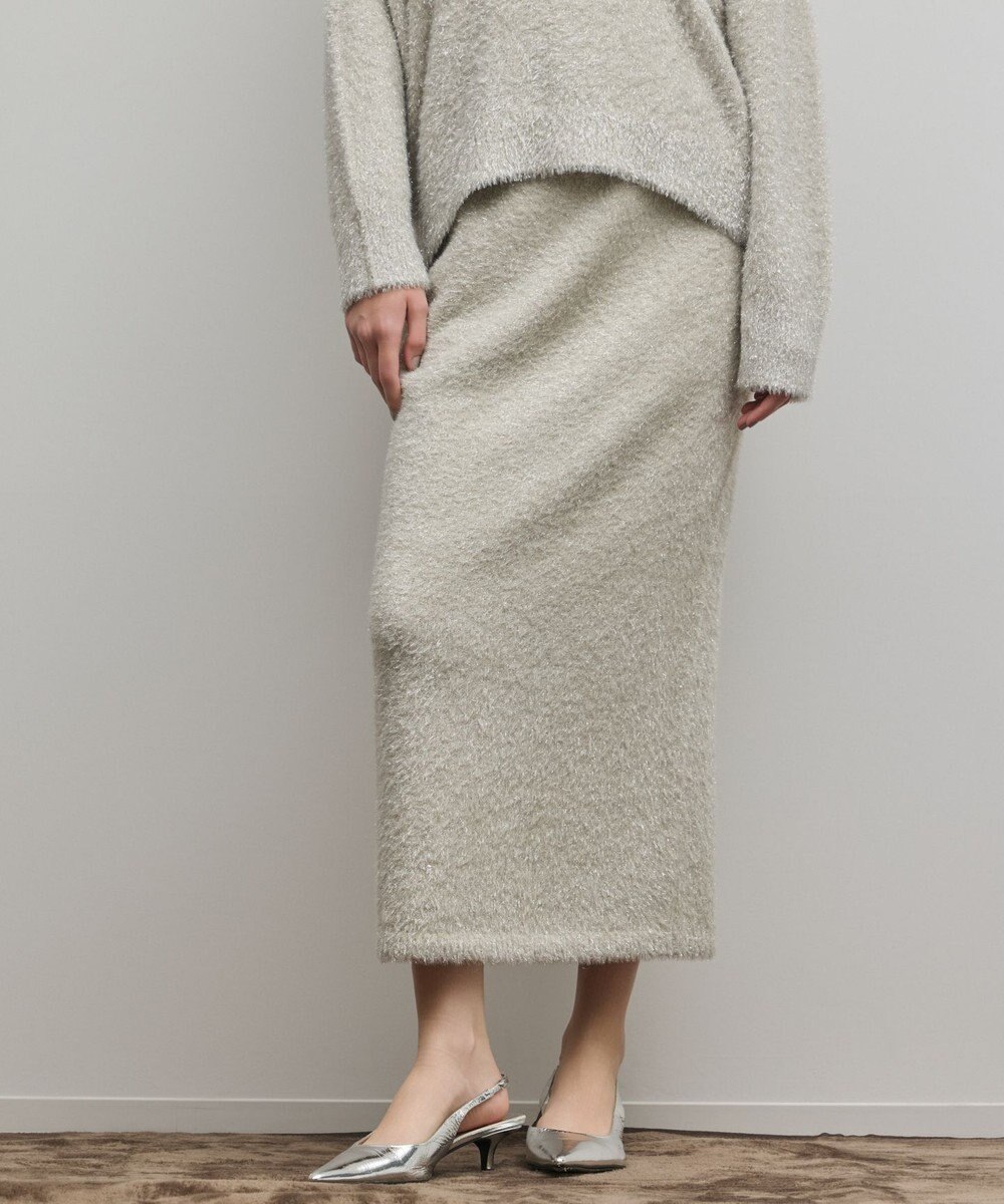 GRACE CONTINENTAL ラメフェザーニットスカート 