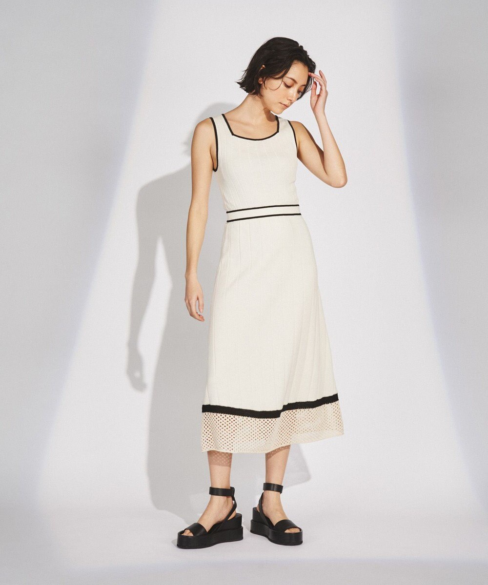 GRACE CONTINENTAL メッシュヘムニットワンピース