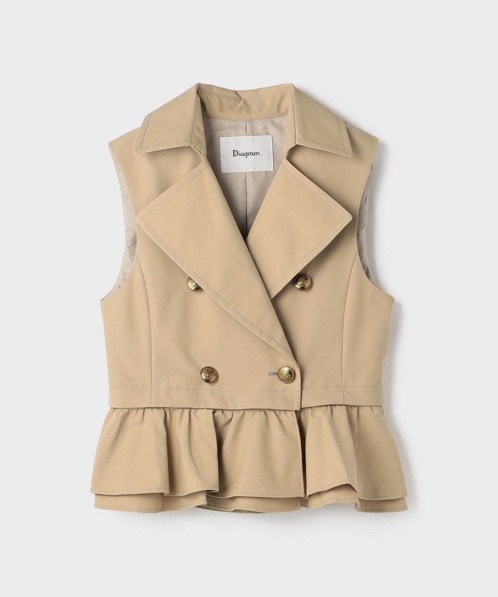 GRACE CONTINENTAL ペプラムトレンチベスト 