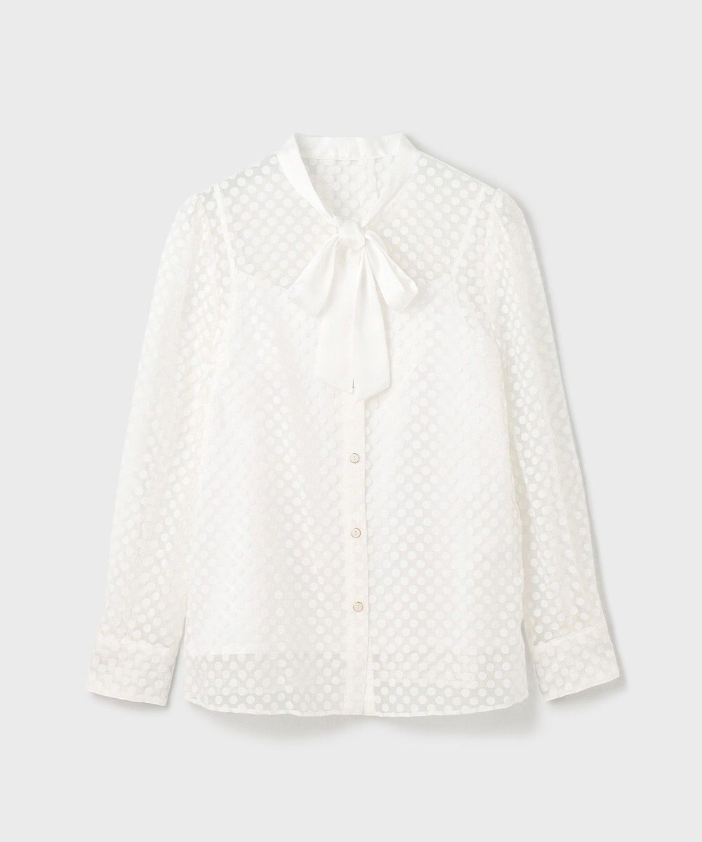 GRACE CONTINENTAL ドットオパールタイ付ブラウス