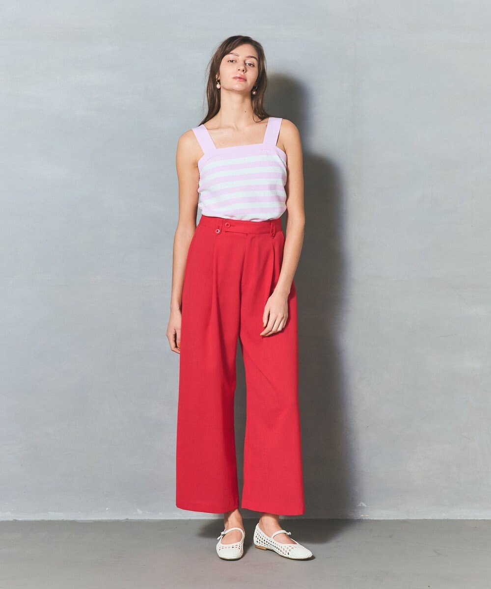 GRACE CONTINENTAL リネンタッチタックパンツ 