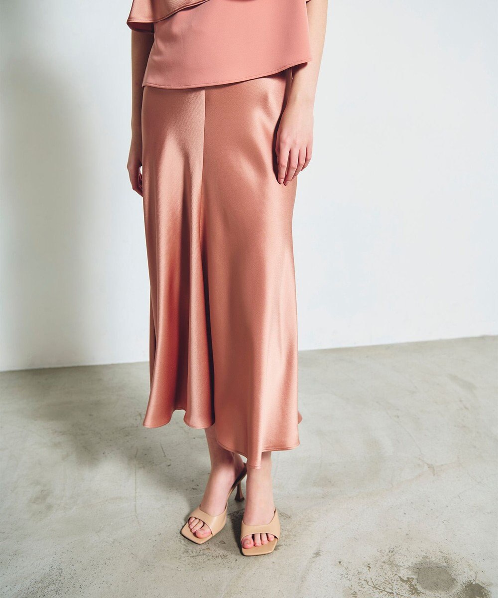 GRACE CONTINENTAL サテンバイアスロングスカート 