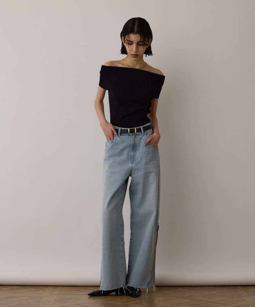 GRACE CONTINENTAL サス付zipデニムパンツ