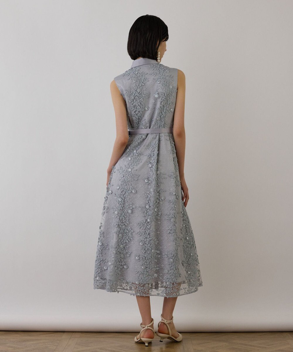 GRACE CONTINENTAL フラワーライン刺繍ワンピース 
