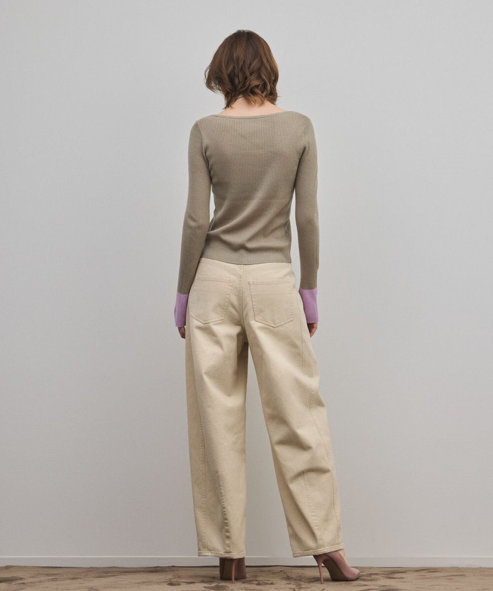 GRACE CONTINENTAL バイカラーリブニットトップ 