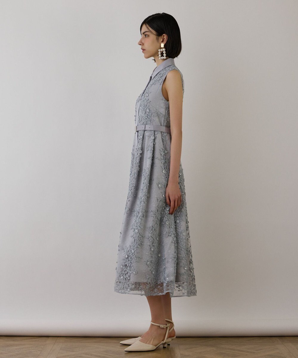 GRACE CONTINENTAL フラワーライン刺繍ワンピース 