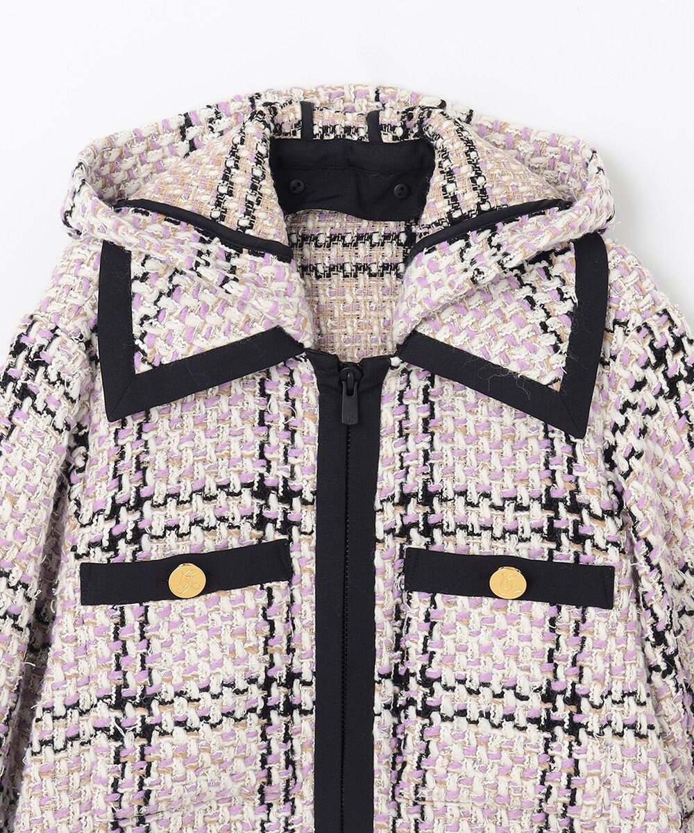 GRACE CONTINENTAL ツイードフーディーコート 