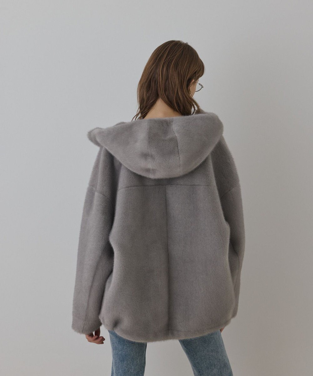 GRACE CONTINENTAL フェイクミンクフードジャケット 