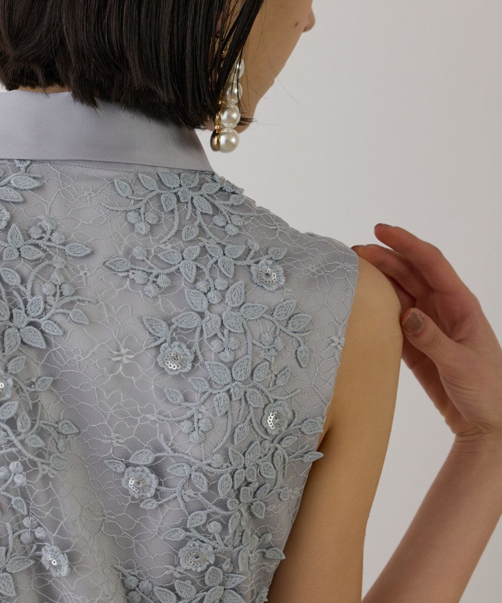 GRACE CONTINENTAL フラワーライン刺繍ワンピース