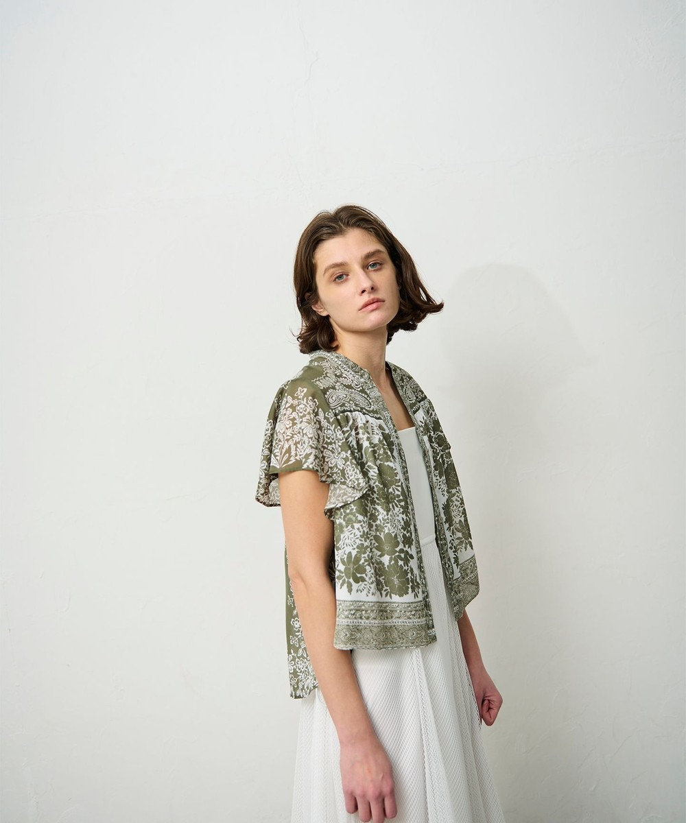 GRACE CONTINENTAL バンダナフレアスリーブブラウス 