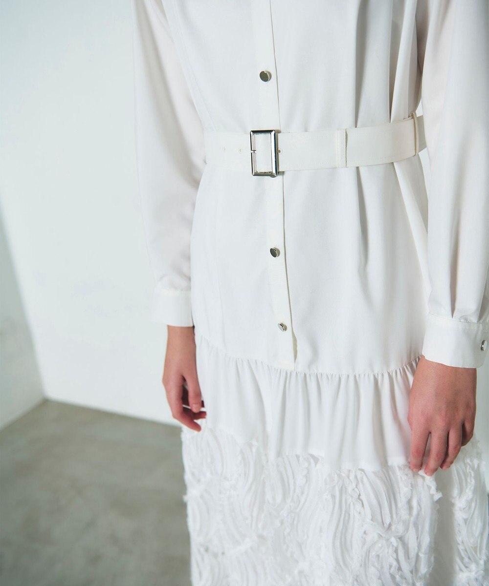 GRACE CONTINENTAL 刺繍ヘムシャツワンピース 