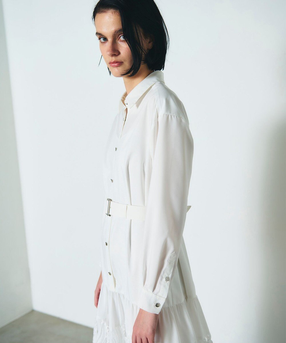 GRACE CONTINENTAL 刺繍ヘムシャツワンピース 