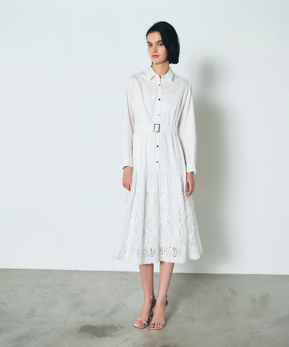 GRACE CONTINENTAL 刺繍ヘムシャツワンピース