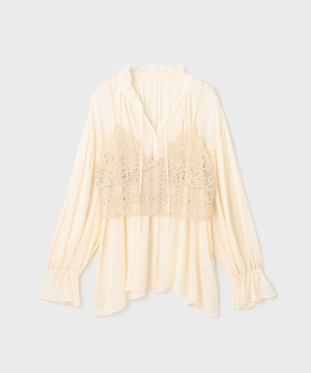 GRACE CONTINENTAL レースキャミ付カフタンブラウス