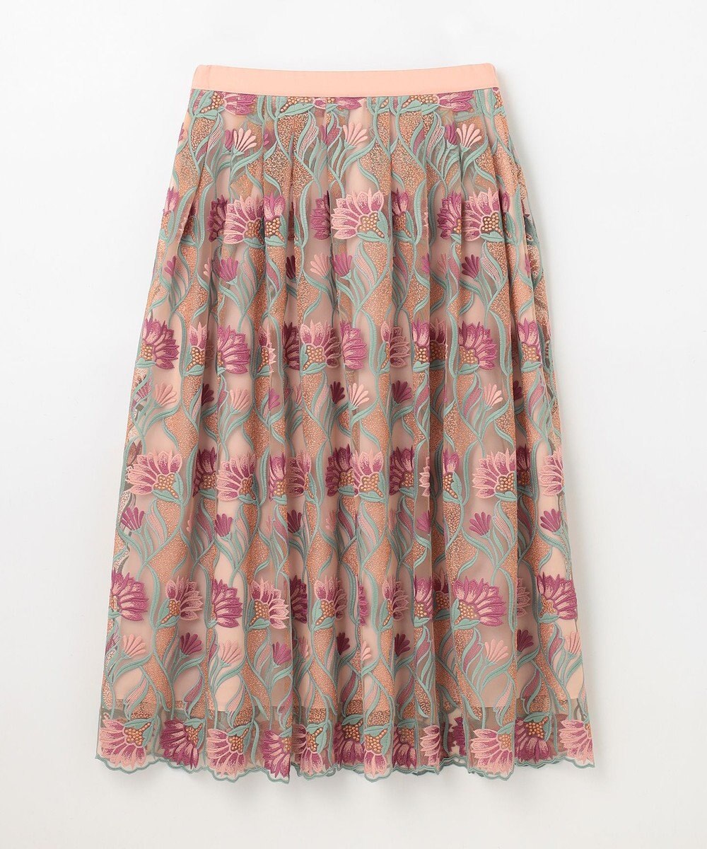 GRACE CONTINENTAL フラワー刺繍チュールスカート 