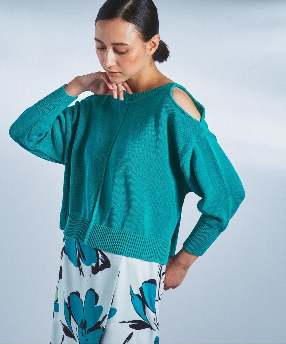 H BEAUTY&YOUTH ＜H＞コットンナイロン リリヤーン カーディガン