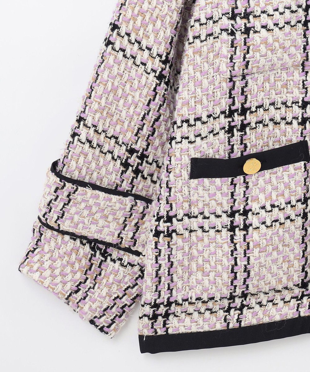 GRACE CONTINENTAL ツイードフーディーコート 