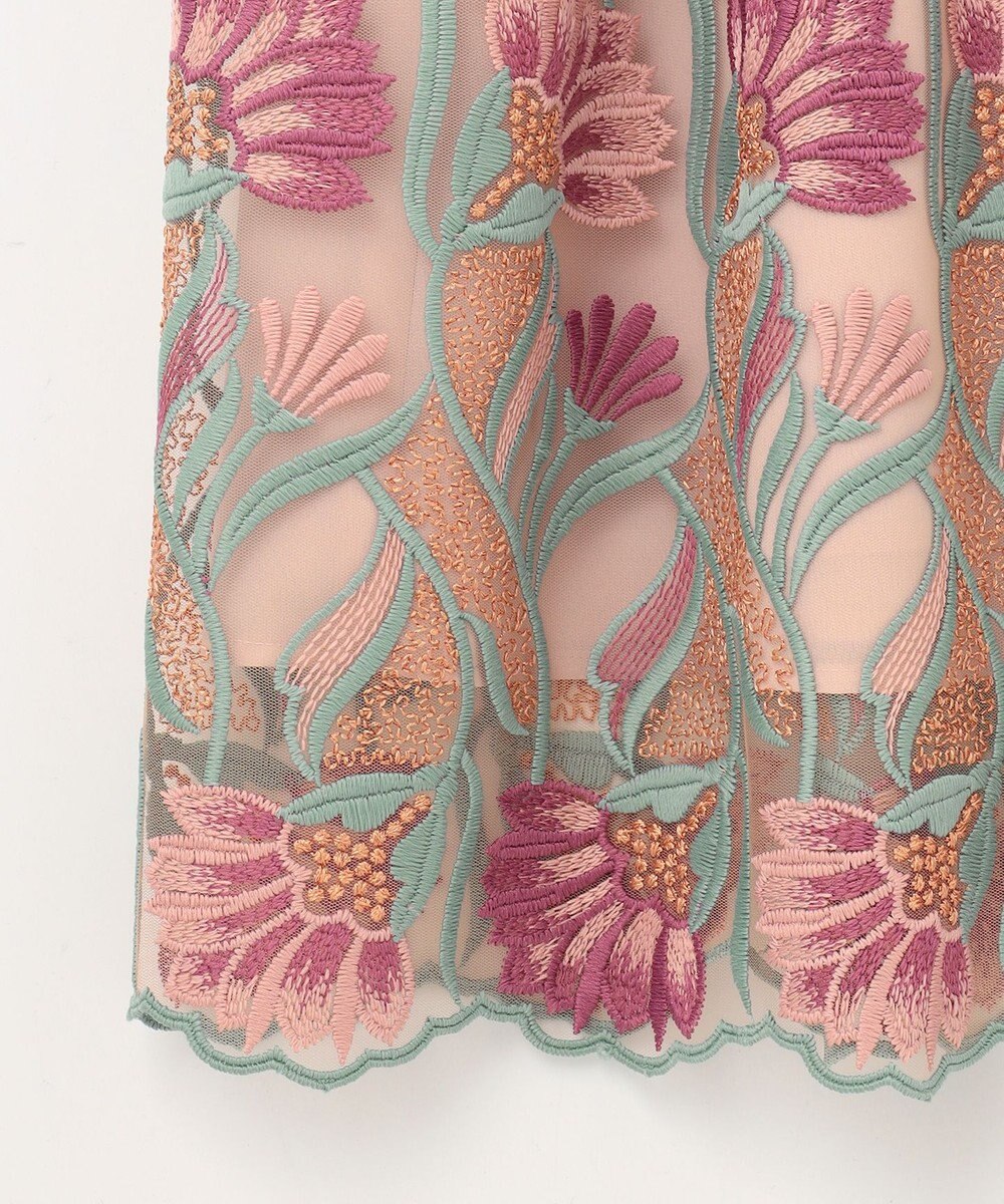 GRACE CONTINENTAL フラワー刺繍チュールスカート 