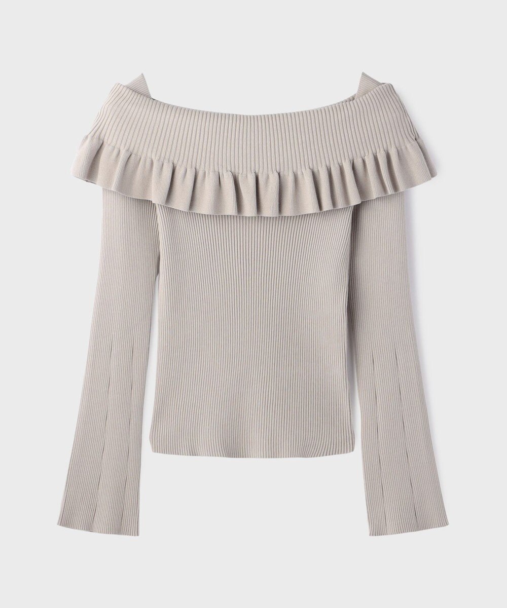 GRACE CONTINENTAL オフショルフリルニットトップ 