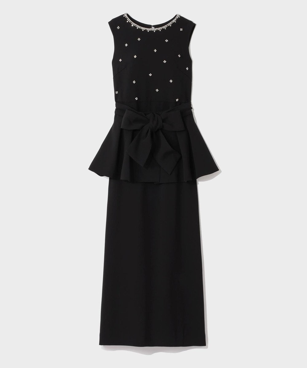 GRACE CONTINENTAL ペプラムリボンドレス