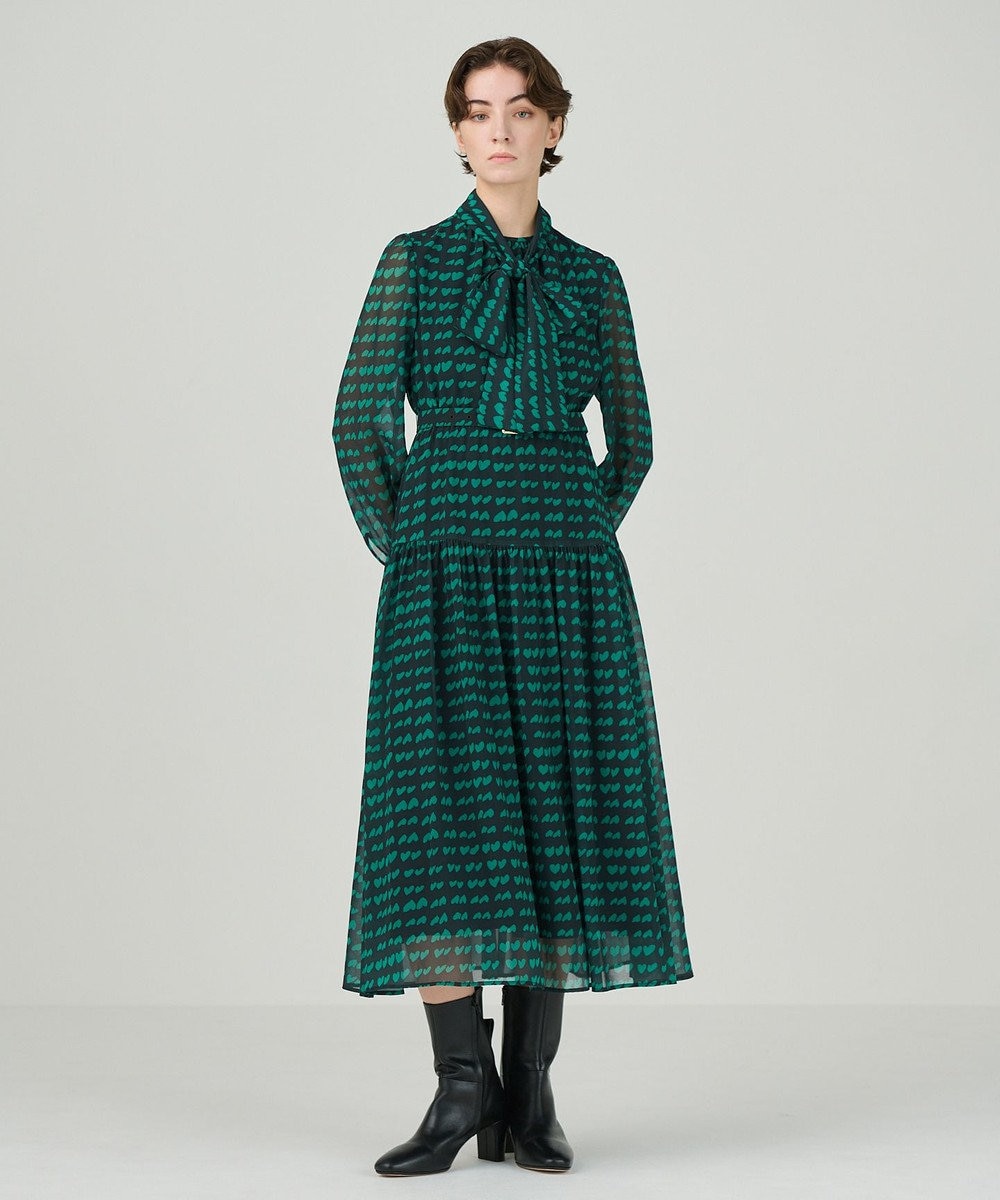 GRACE CONTINENTAL ハートキカプリントワンピース