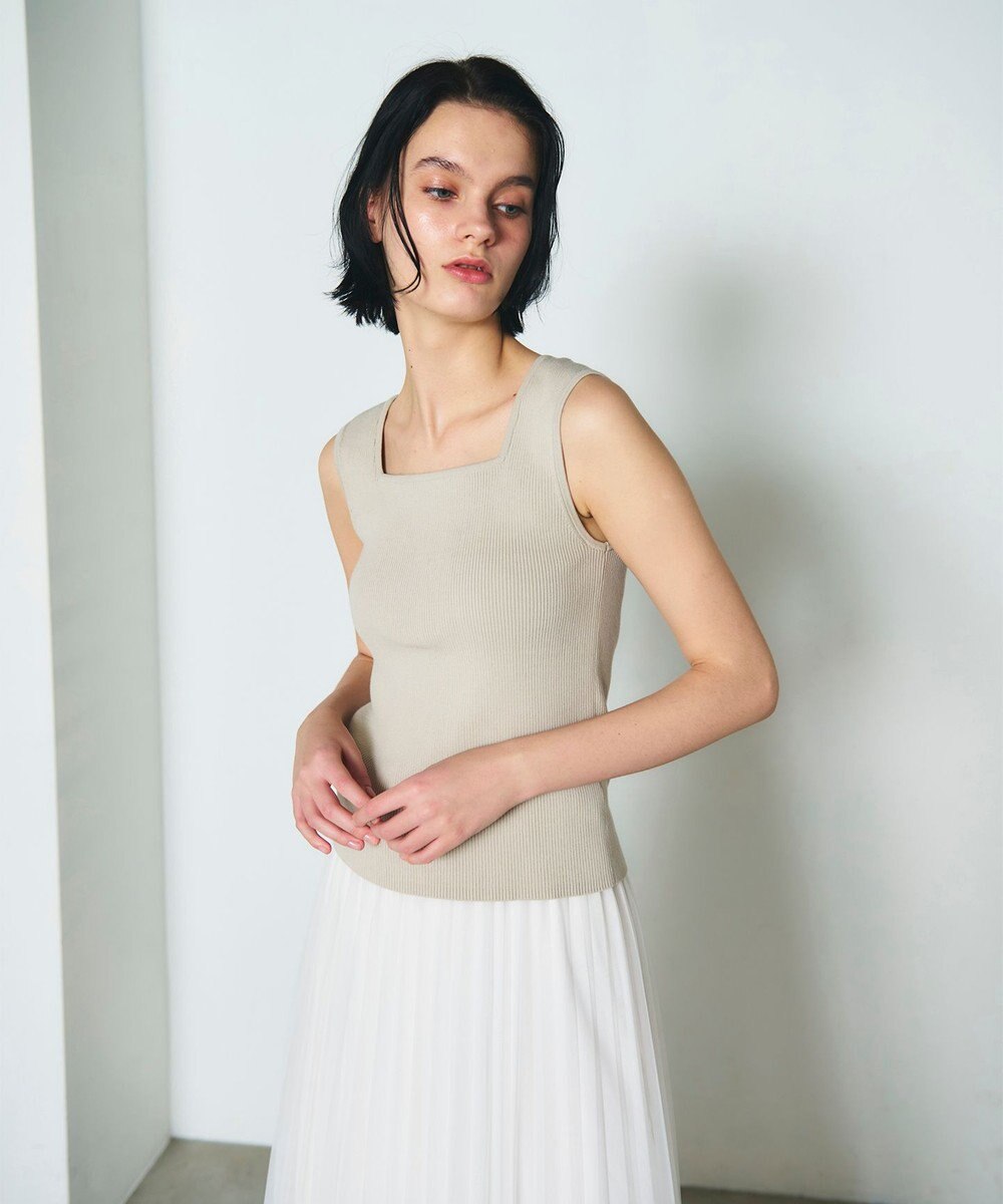 GRACE CONTINENTAL スクエアリブニットトップ