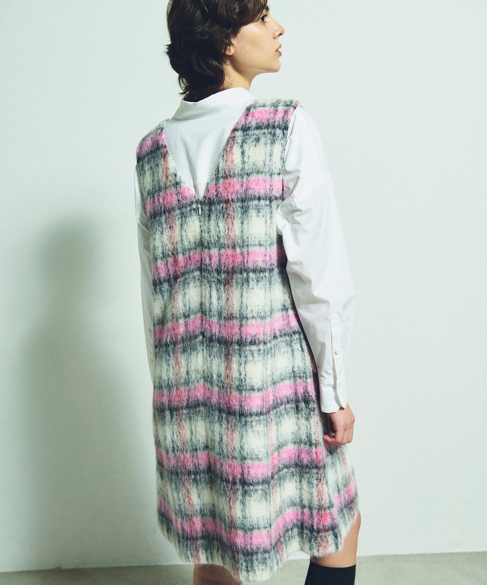 GRACE CONTINENTAL シャギーチェックジャンパースカート