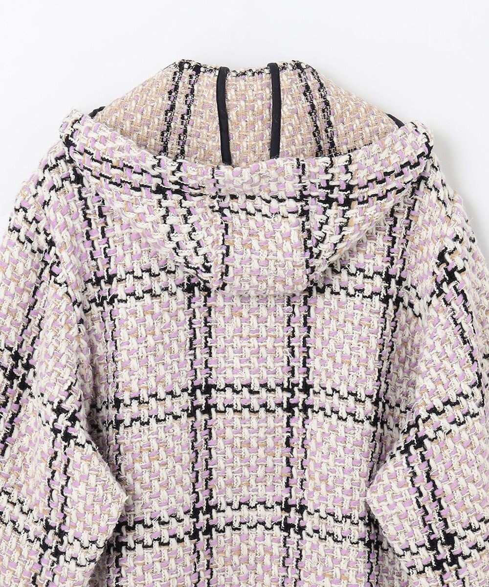 GRACE CONTINENTAL ツイードフーディーコート 