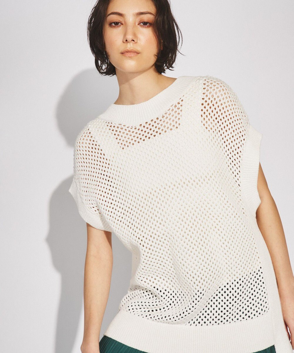 GRACE CONTINENTAL メッシュ2wayニットトップ 