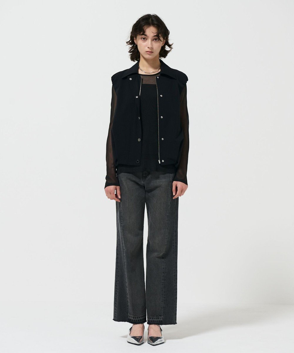 GRACE CONTINENTAL サイド切替フレアデニムパンツ 