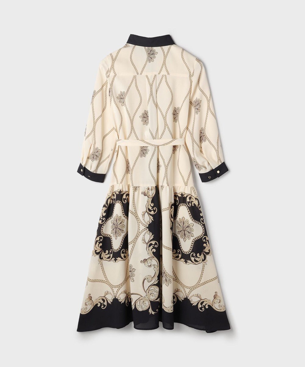 GRACE CONTINENTAL スカーフプリントシャツワンピース 