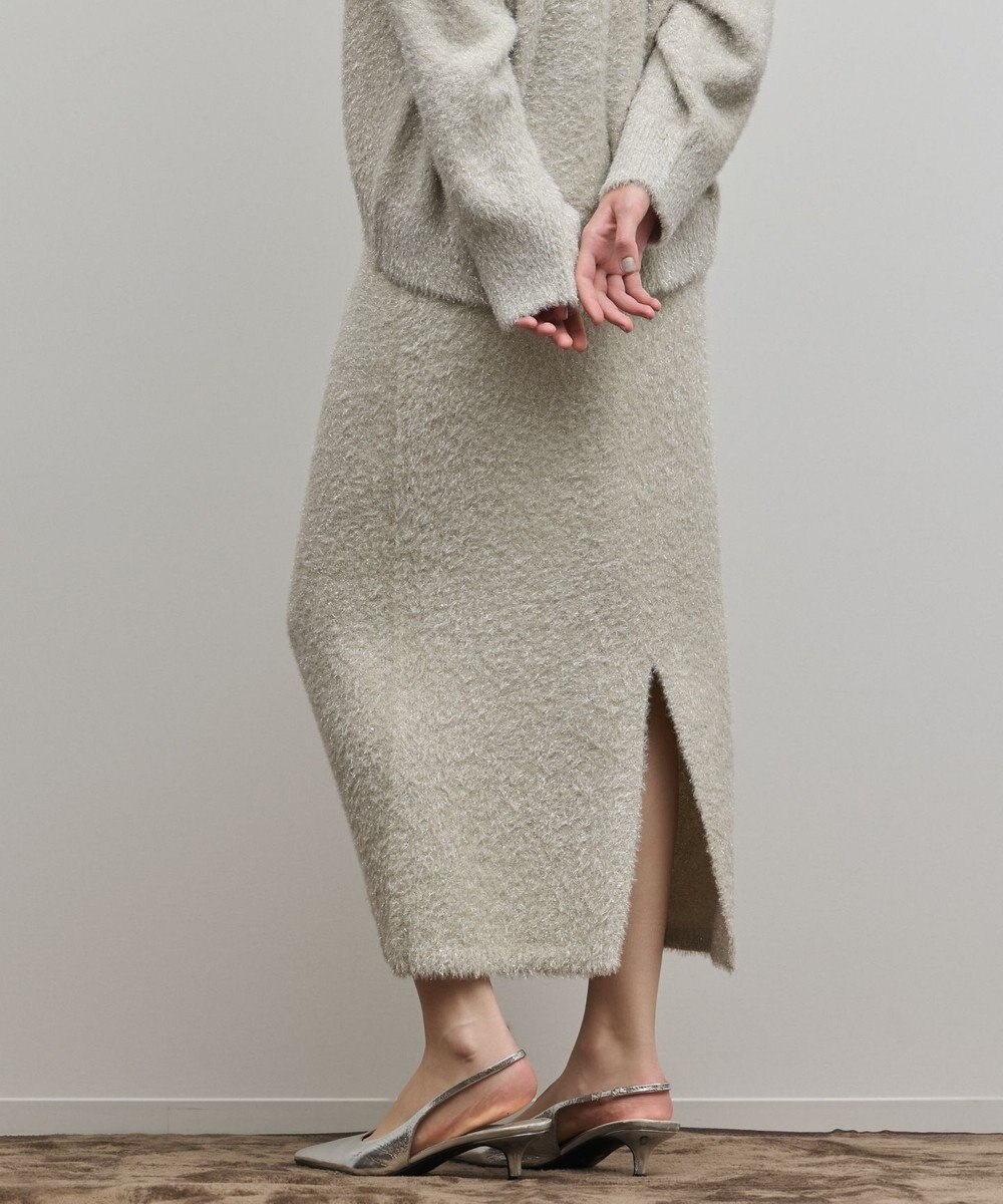 GRACE CONTINENTAL ラメフェザーニットスカート 