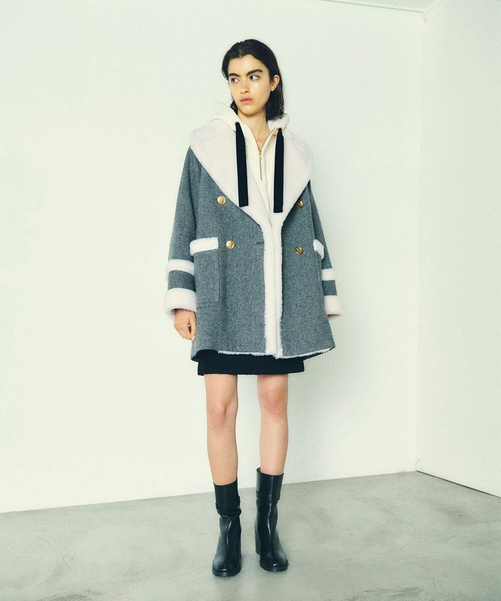 GRACE CONTINENTAL ボアカラーPコート 