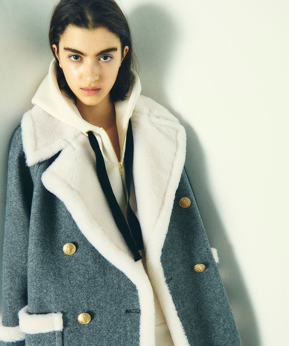 GRACE CONTINENTAL ボアカラーPコート 