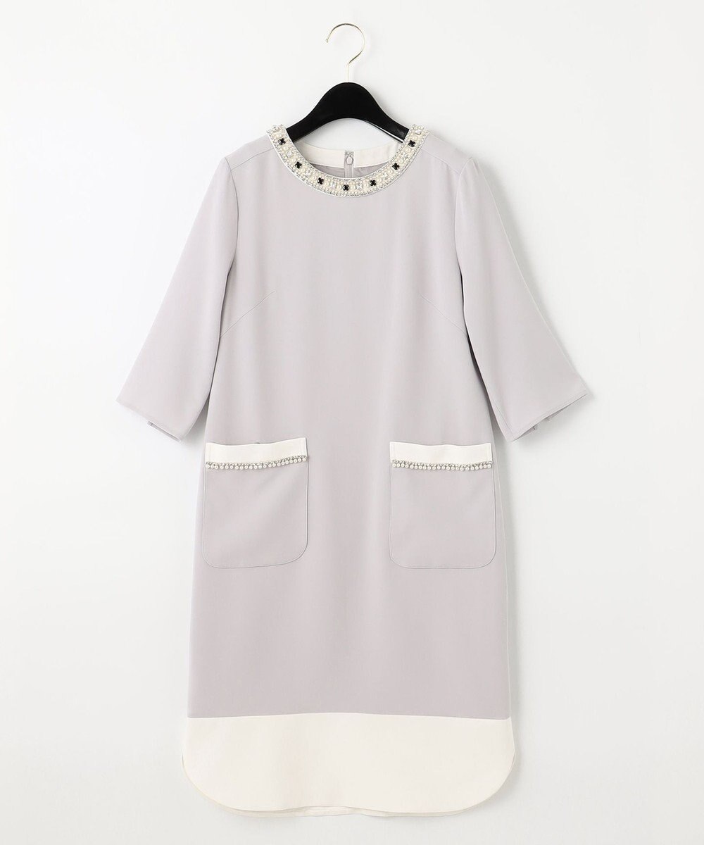 GRACE CONTINENTAL バイカラービジューワンピース 