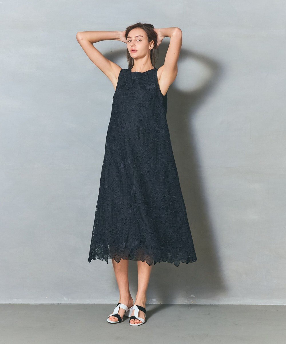 GRACE CONTINENTAL メッシュフラワーレースワンピース 