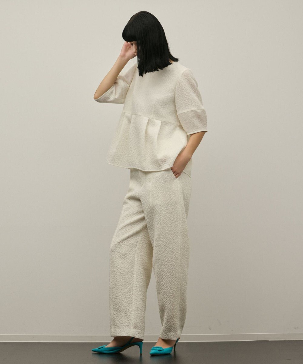 GRACE CONTINENTAL オーガンジージャガードトップ 