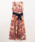 GRACE CONTINENTAL ローズ刺繍フレアドレス