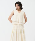 GRACE CONTINENTAL シフォンカットジャガードトップ