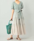 美品♡Diagram デニムワンピース　ティアード　リボンベルト　Aライン　36 美品♡Diagram デニムワンピース ティアード リボンベルト A